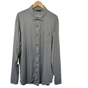 Travis Mathew‎ Mens Long Sleeve Button Shirt Size XXL Gray Stretch Golf Athletic